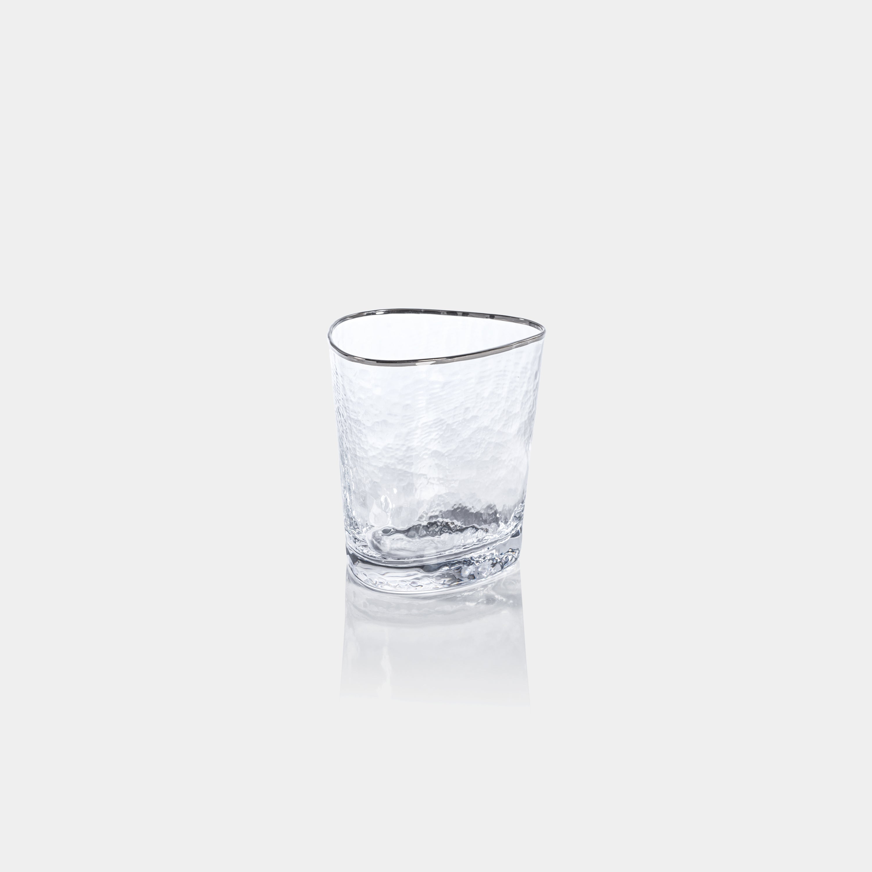 Image of Aperitivo Hammered Double Old Fashioned Glasses with Platinum Rim