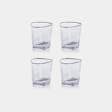 Image of Aperitivo Hammered Double Old Fashioned Glasses with Platinum Rim