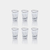Image of Aperitivo Hammered Shot Glasses with Platinum Rim