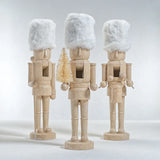 Resin Nutcrackers with White Fur Hats - Three Designs - Set of 3
