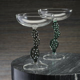 Climbing Cacti Tequila Cocktail Glasses (Set of 4) Teal Green