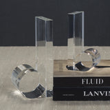 Carmac Rolled Crystal Glass Bookends, Set of 2