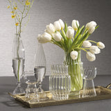 Flo Set Optic Glass Vases -10 inch (Set of 2)