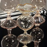 Treviso Optic Wave Glass Vase with Color Rim - Peach - Small (6 in)