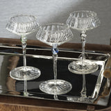 Ondine 4-Piece Set Fluted Coupe Glasses, Clear with Shadow Gray Accent