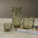 Celeste Olive Green Glass Vase/Hurricane