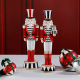 Royal Guard Christmas Figurines, Set of 2, Festive Holiday Soldier Décor, 14.25" & 14.5" Tall