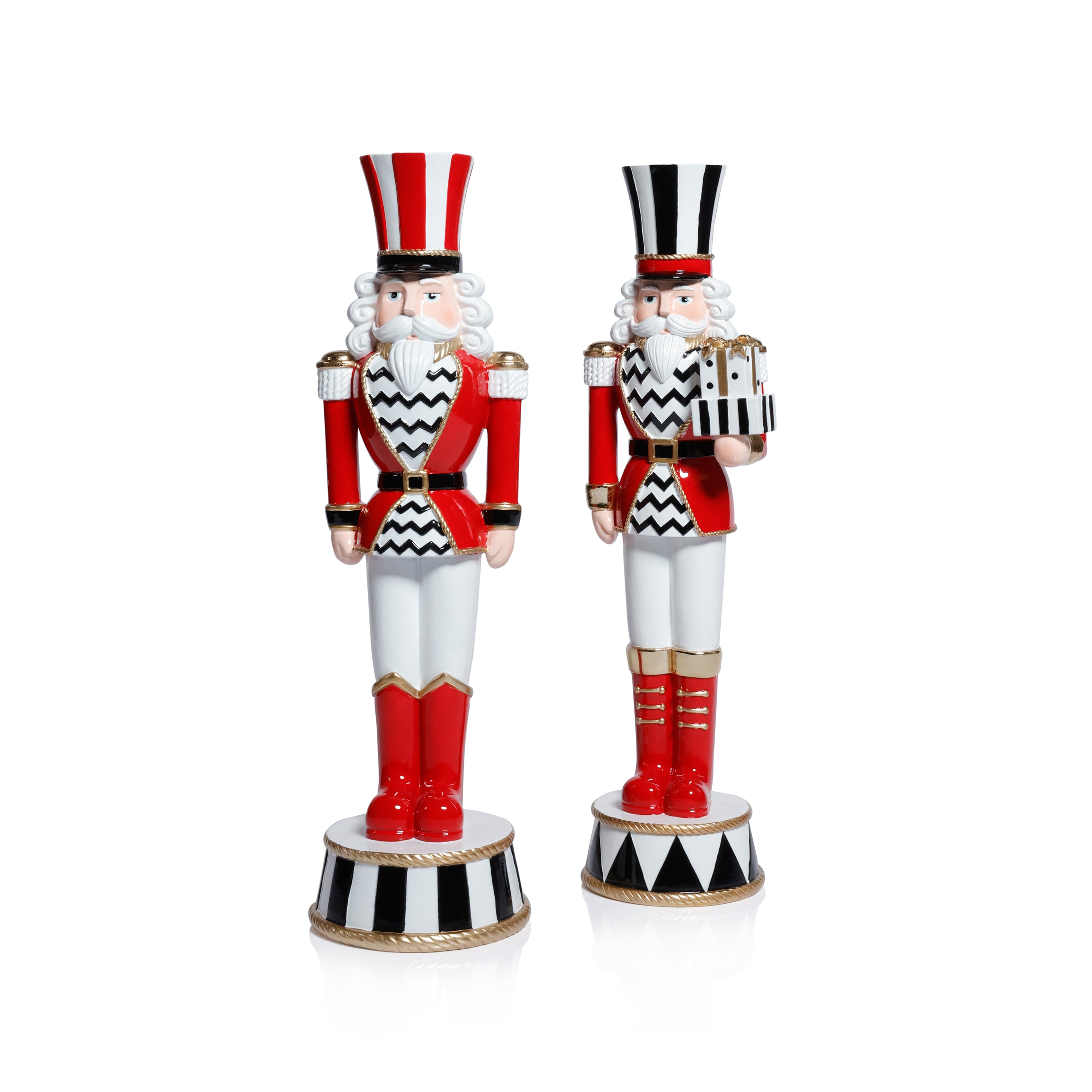 Royal Guard Christmas Figurines, Set of 2, Festive Holiday Soldier Décor, 14.25" & 14.5" Tall by The Favorites