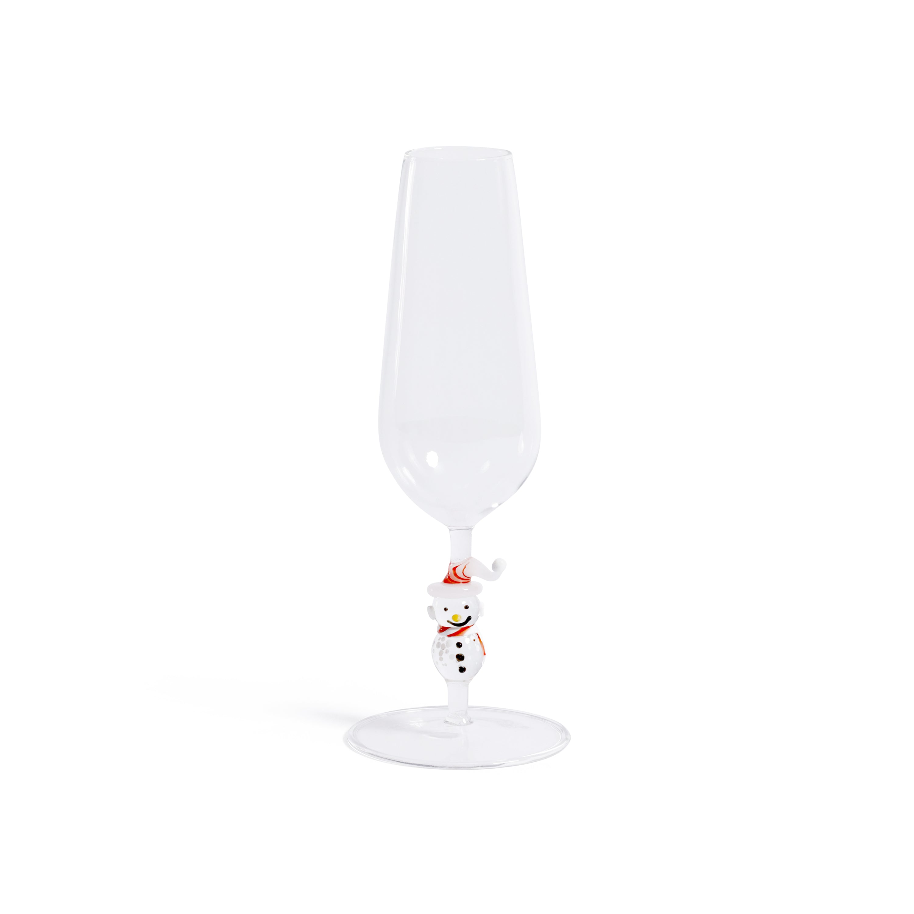 Snowman Sips Champagne Flutes, Set of 4, Festive Holiday Glassware by The Favorites