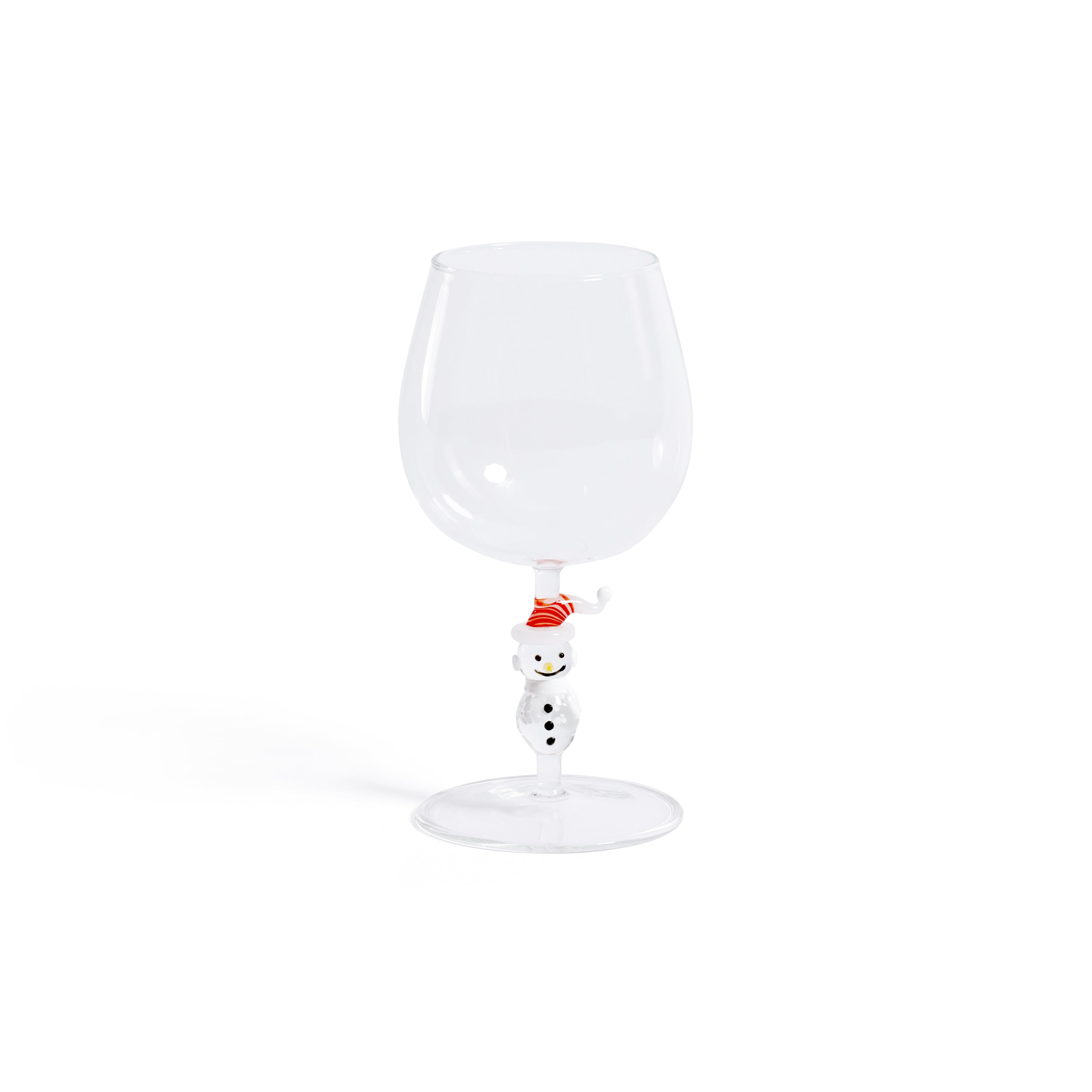 Snowman Sips Wine Glasses, Set of 4, Holiday Themed Glassware by The Favorites
