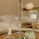Treetop Cheers Glass Champagne Flutes - Holiday Stemware, Set of 4