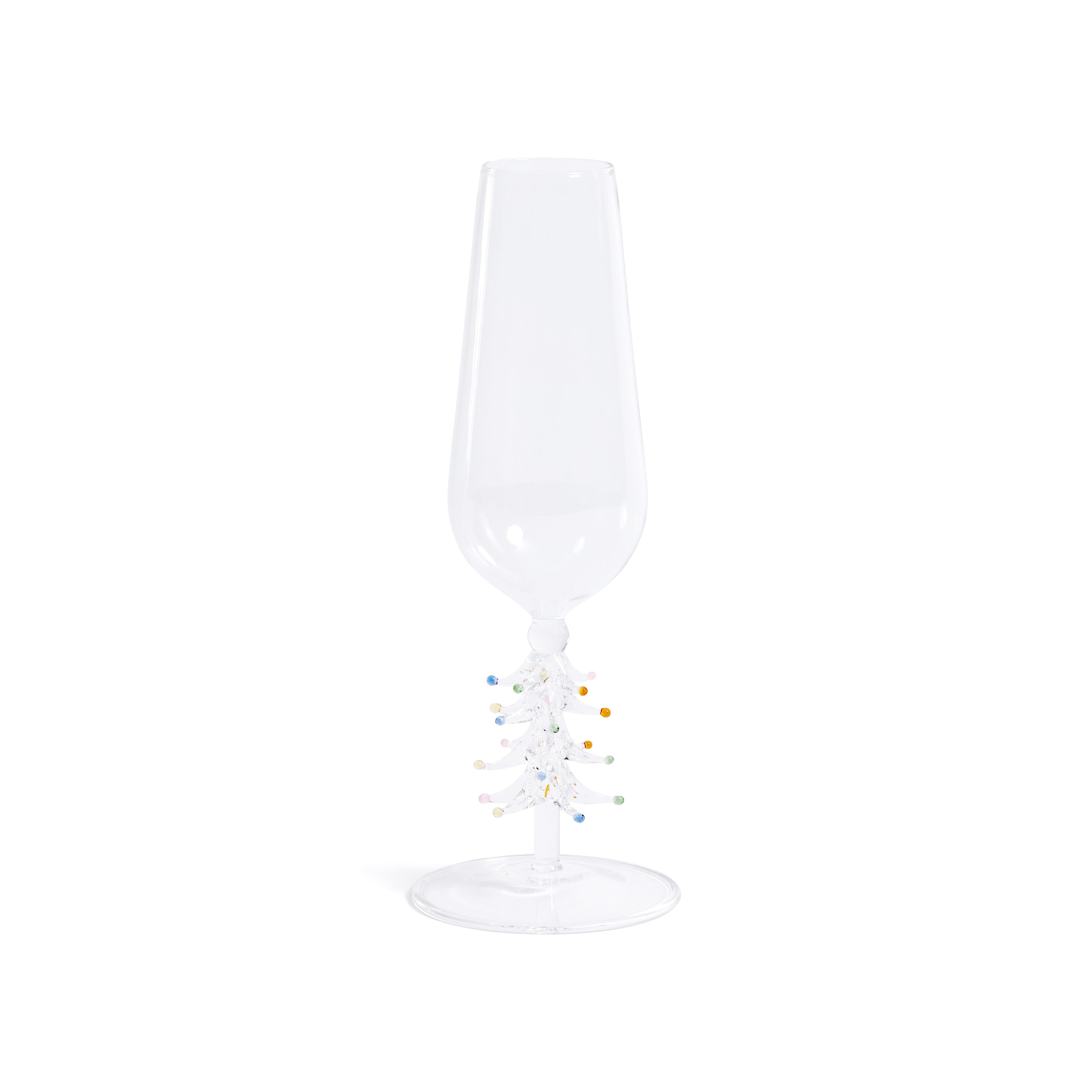 Treetop Cheers Glass Champagne Flutes - Holiday Stemware, Set of 4 by The Favorites