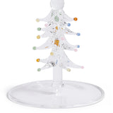 Treetop Cheers Glass Champagne Flutes - Holiday Stemware, Set of 4