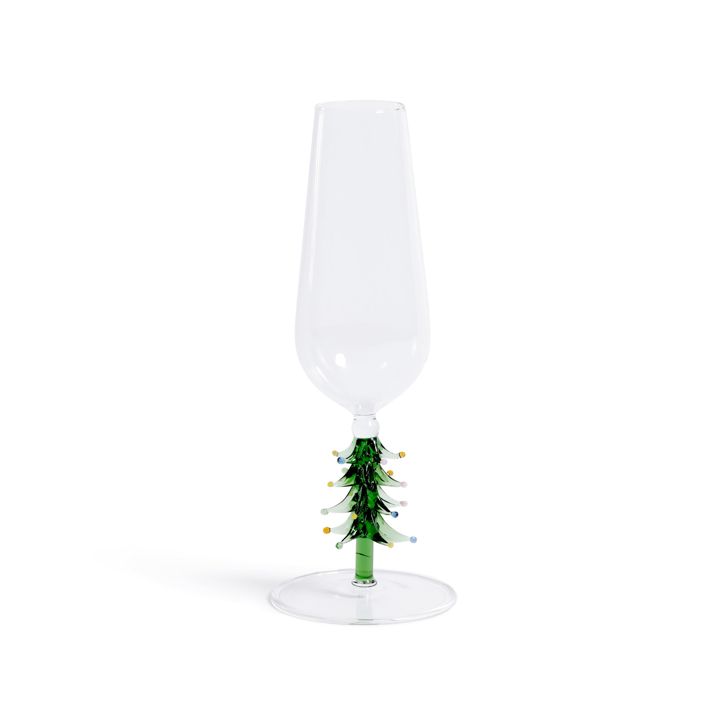 Treetop Cheers Glass Champagne Flutes - Holiday Stemware, Set of 4 by The Favorites