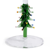 Treetop Cheers Glass Champagne Flutes - Holiday Stemware, Set of 4