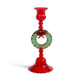 Holiday Wreath Taper Candle Holders, Set of 4 by The Favorites