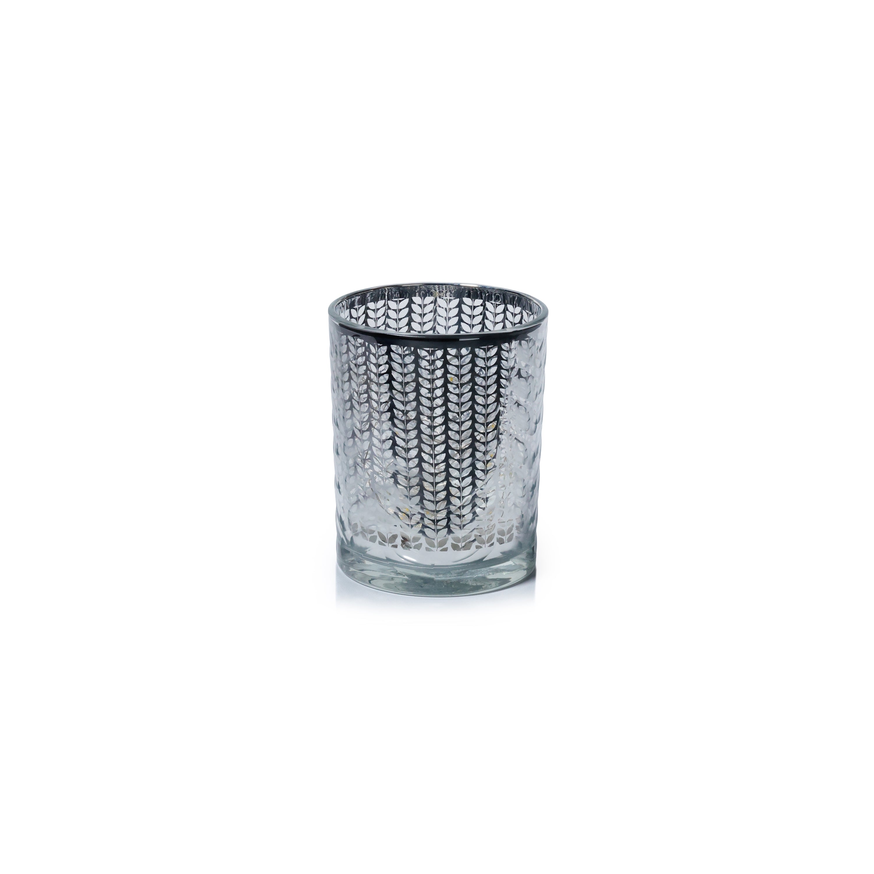 Laser-Etched Metallic Glass Hurricane Candle Holders, Set of 2 by The Favorites
