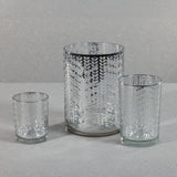 Laser-Etched Metallic Glass Hurricane Candle Holder
