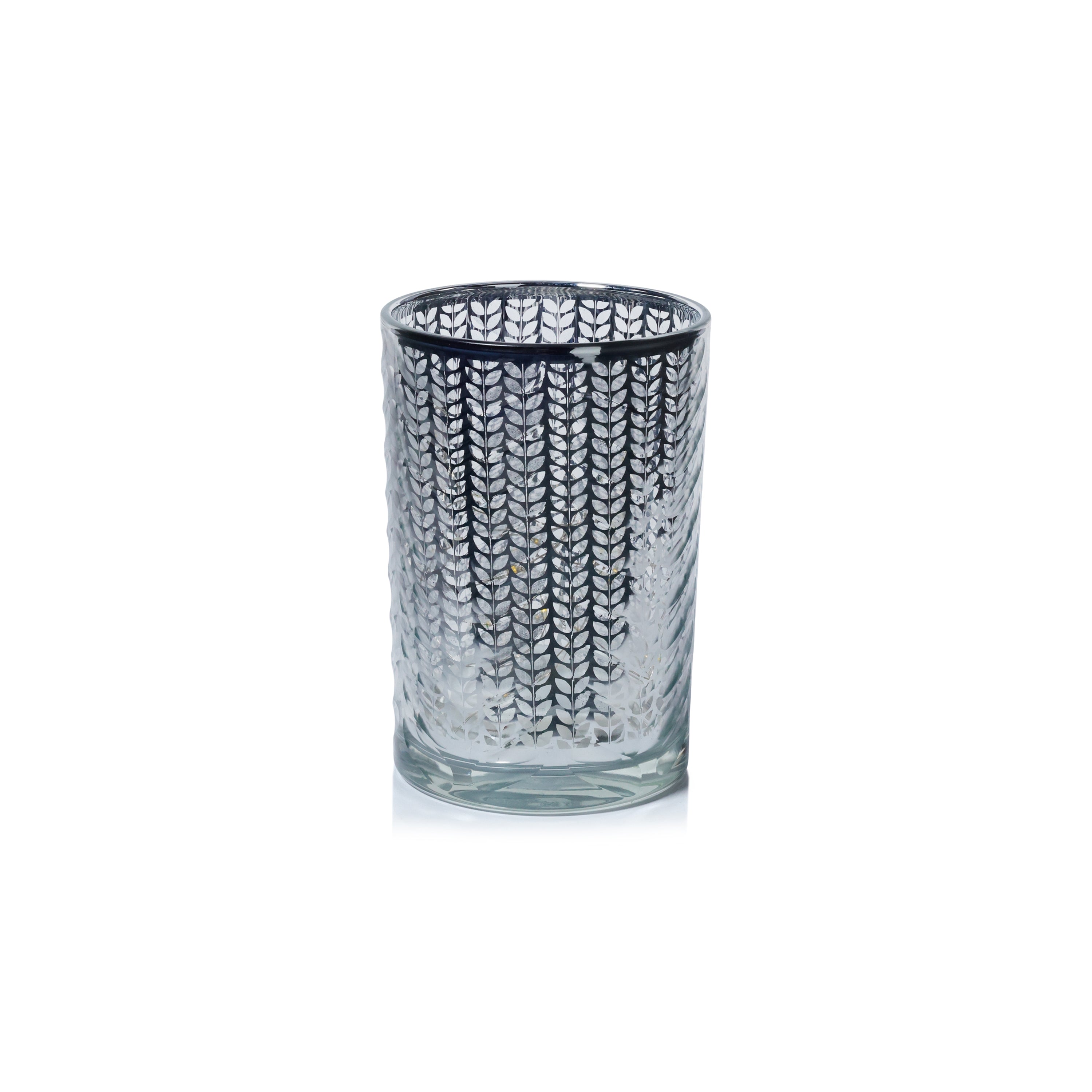 Laser-Etched Metallic Glass Hurricane Candle Holder by The Favorites