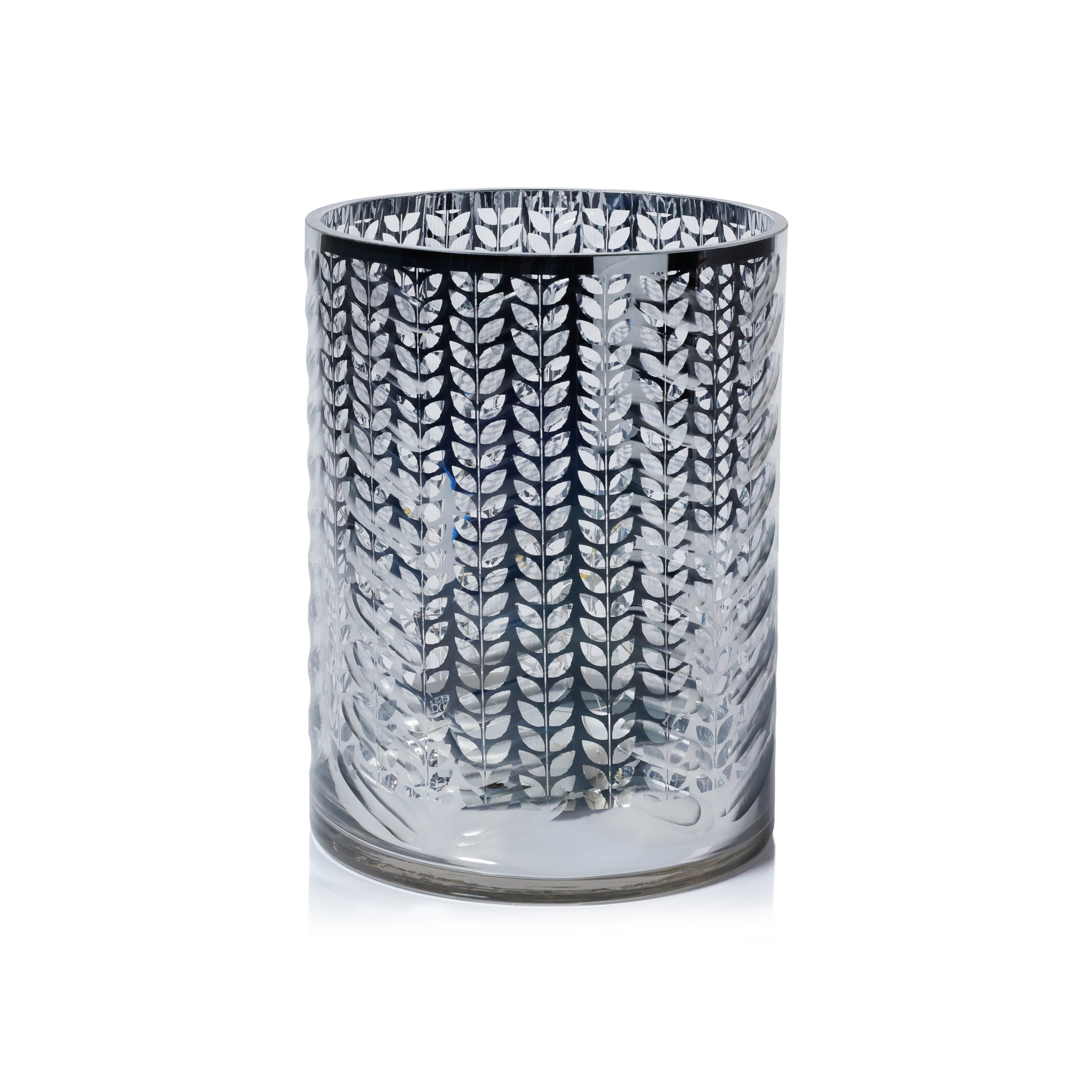 Laser-Etched Metallic Glass Hurricane Candle Holder by The Favorites