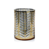 Laser-Etched Metallic Glass Hurricane Candle Holder by The Favorites