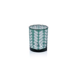 Laser-Etched Metallic Glass Hurricane Candle Holders, Set of 2 by The Favorites