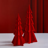 Flocked Decorative Trees - Holiday Tabletop Décor, Set of 4