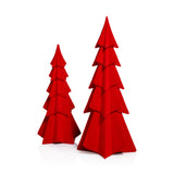 Flocked Decorative Trees - Holiday Tabletop Décor, Set of 4