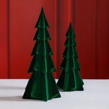 Flocked Decorative Trees - Holiday Tabletop Décor, Set of 4
