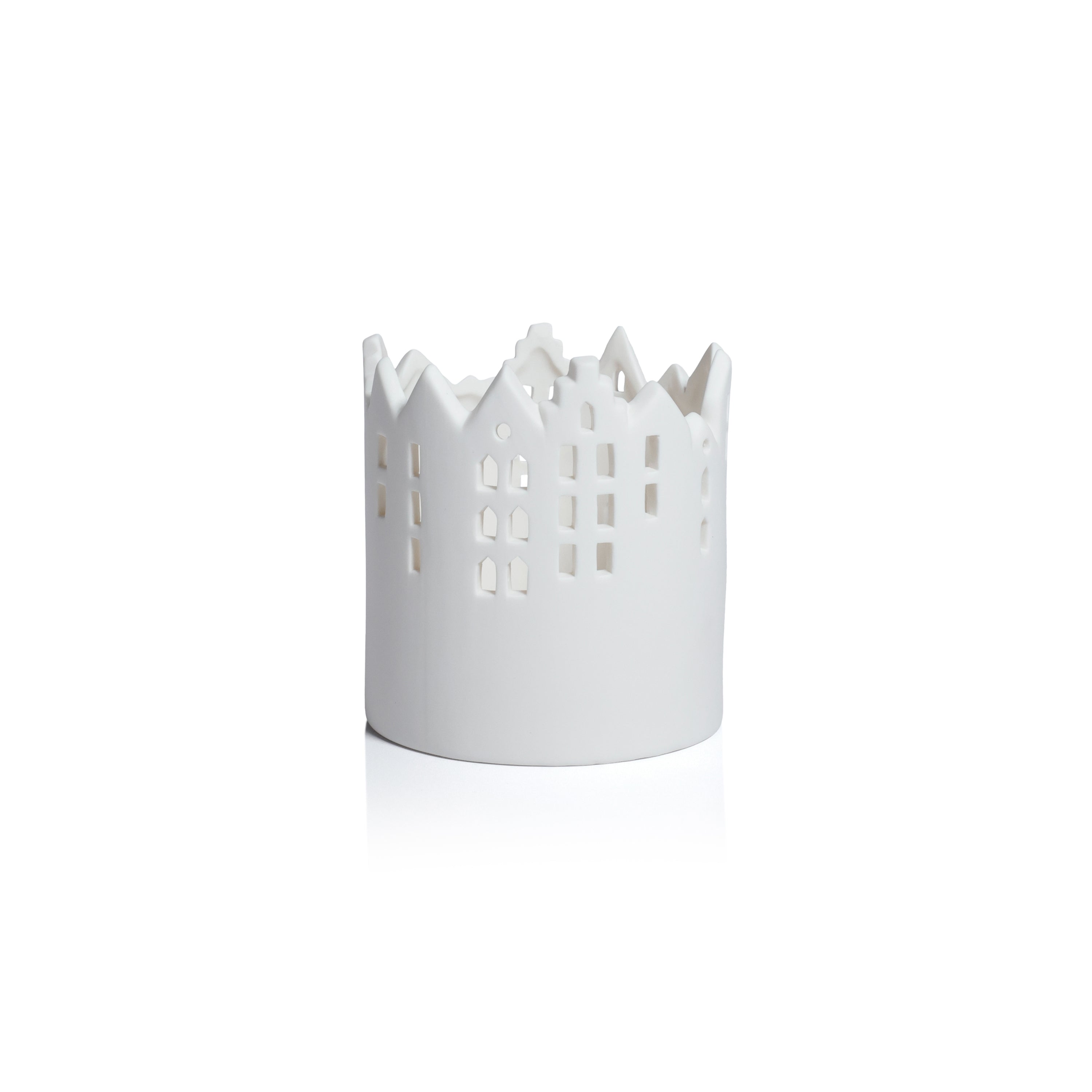 Skyline Ceramic Multipurpose Hurricanes or Planters, Decorative Holders, Set of 2 by The Favorites
