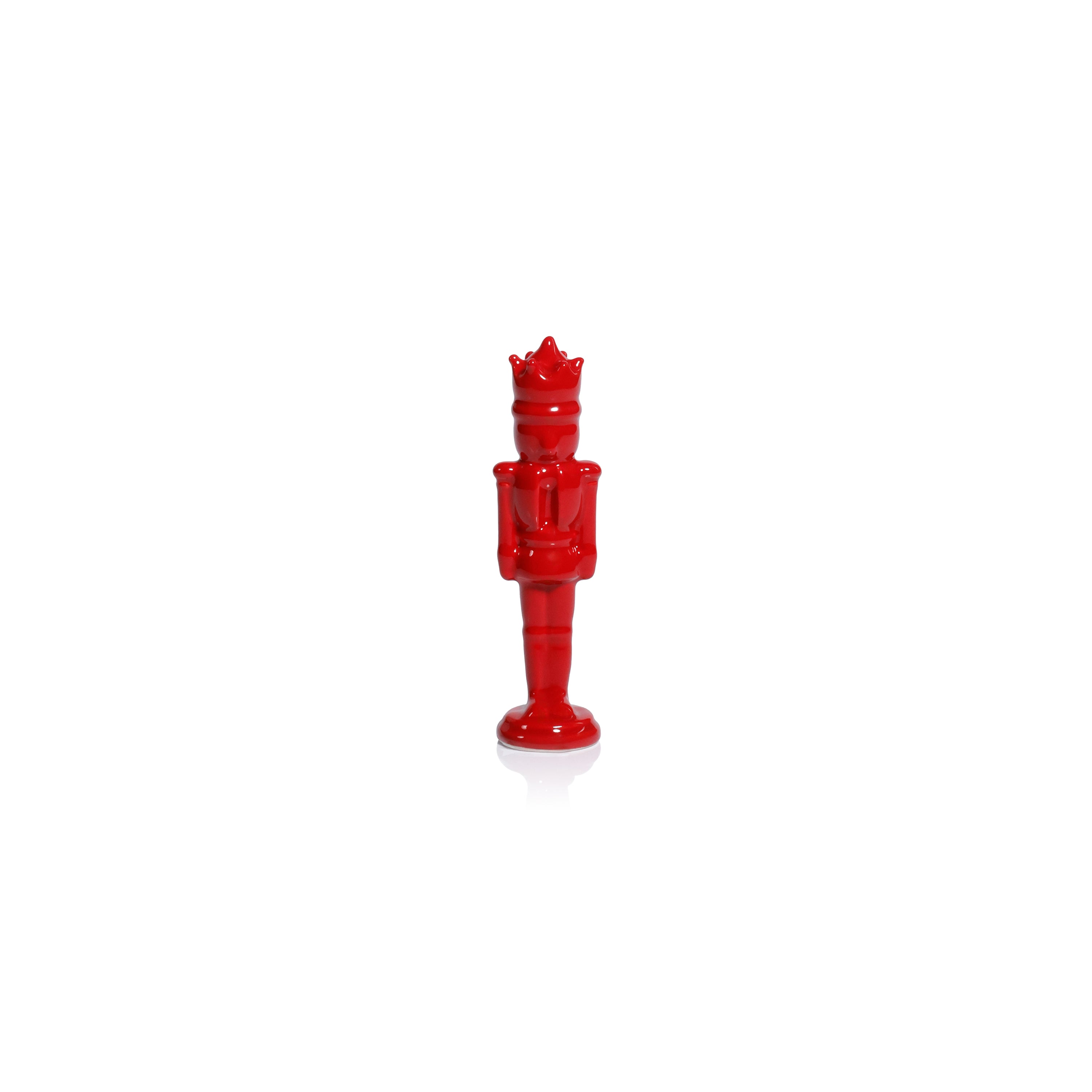 Hartwin Ceramic Red Nutcracker Figurines, Set of 4, Holiday Tabletop Décor by The Favorites
