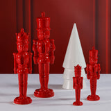 Hartwin Ceramic Red Nutcracker Figurines, Holiday Tabletop Décor, 2-Piece Set