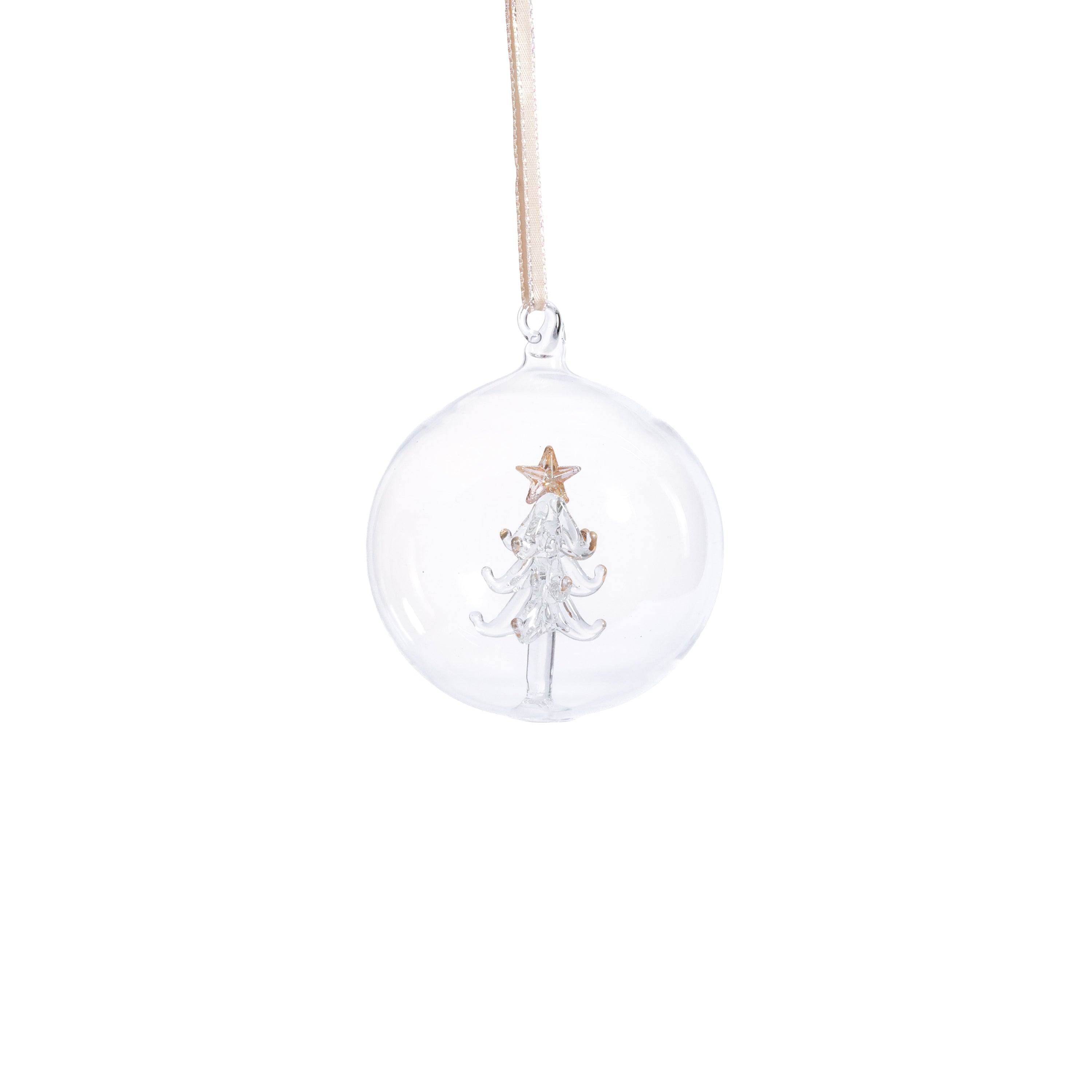Clear Glass Ball Ornaments with Holiday Motif, Set of 6 by The Favorites