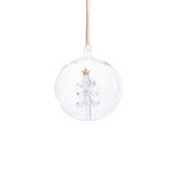 Clear Glass Ball Ornaments with Holiday Motif, Set of 6 by The Favorites