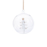 Clear Glass Ball Christmas Ornaments with Holiday Motif, 4.75", Set of 4 by The Favorites