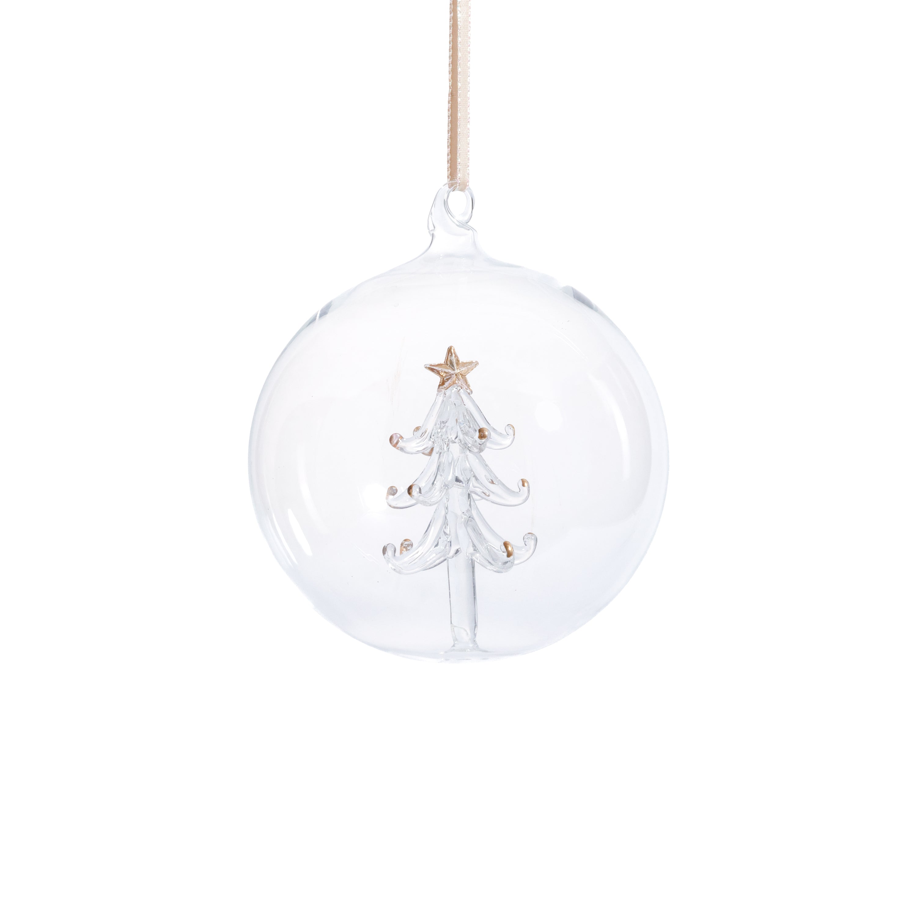 Clear Glass Ball Christmas Ornaments with Holiday Motif, 4.75", Set of 4 by The Favorites