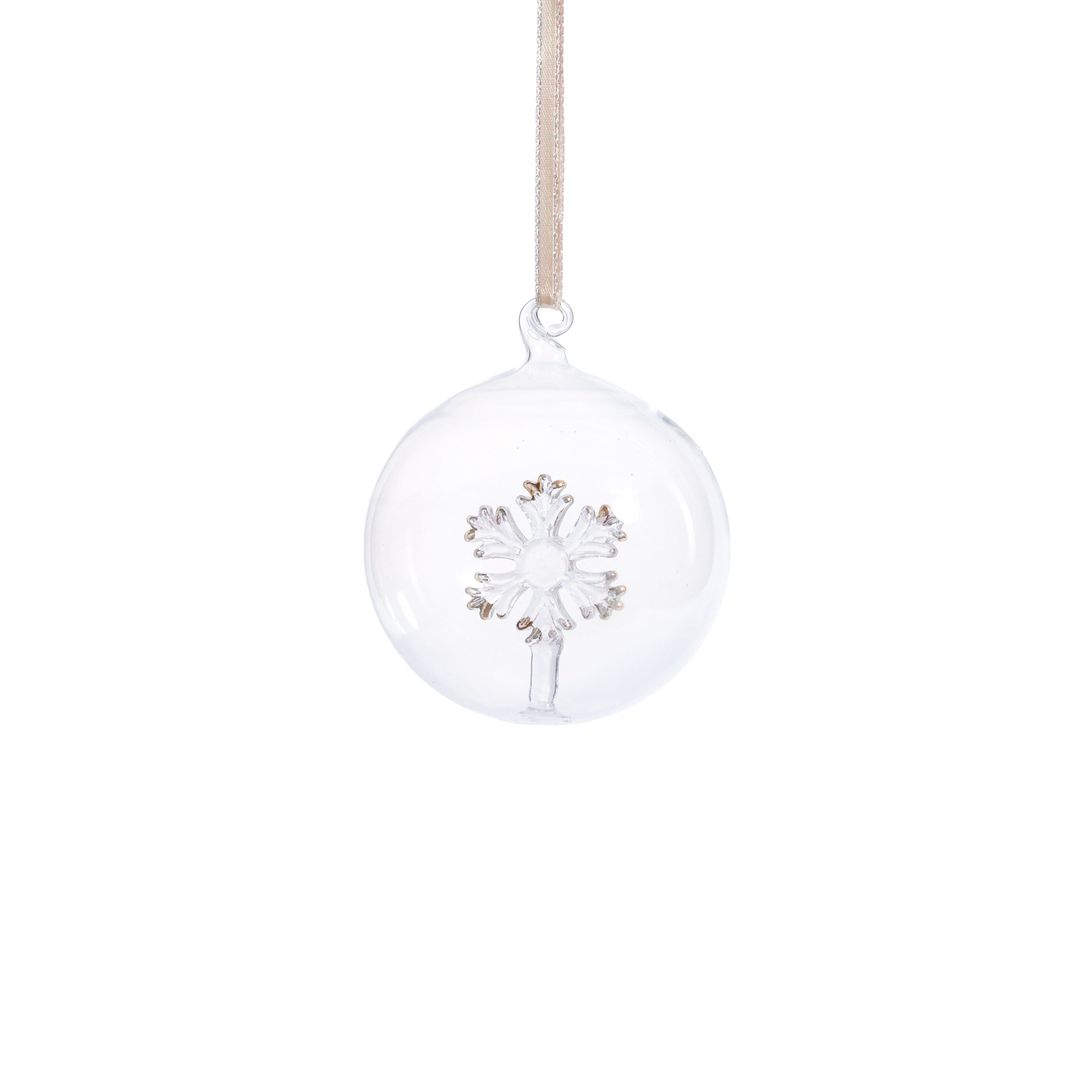 Clear Glass Ball Ornaments with Holiday Motif, Set of 6 by The Favorites