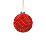 Flocked Glass Ball Christmas Ornaments with Gold Accents, Set of 6 by The Favorites