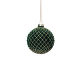 Flocked Glass Ball Christmas Ornaments with Gold Accents, Set of 6 by The Favorites