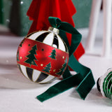 Tree Motif Glass Ball Christmas Ornaments, Set of 6