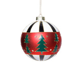 4-Piece Set Tree Motif 4.75" Glass Ball Christmas Ornaments by The Favorites