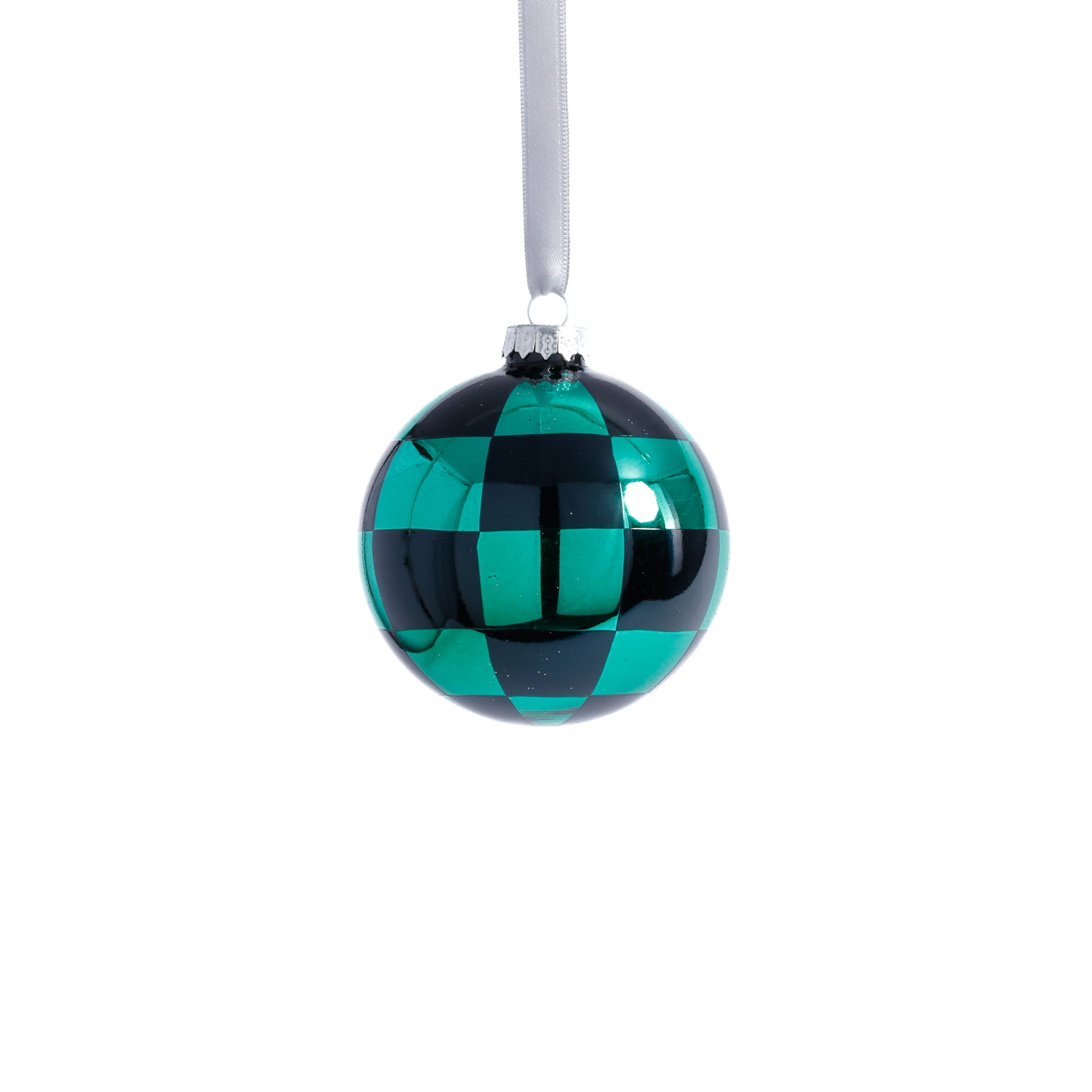 Checkered Glass Ball Christmas Ornaments, Set of 6 by The Favorites
