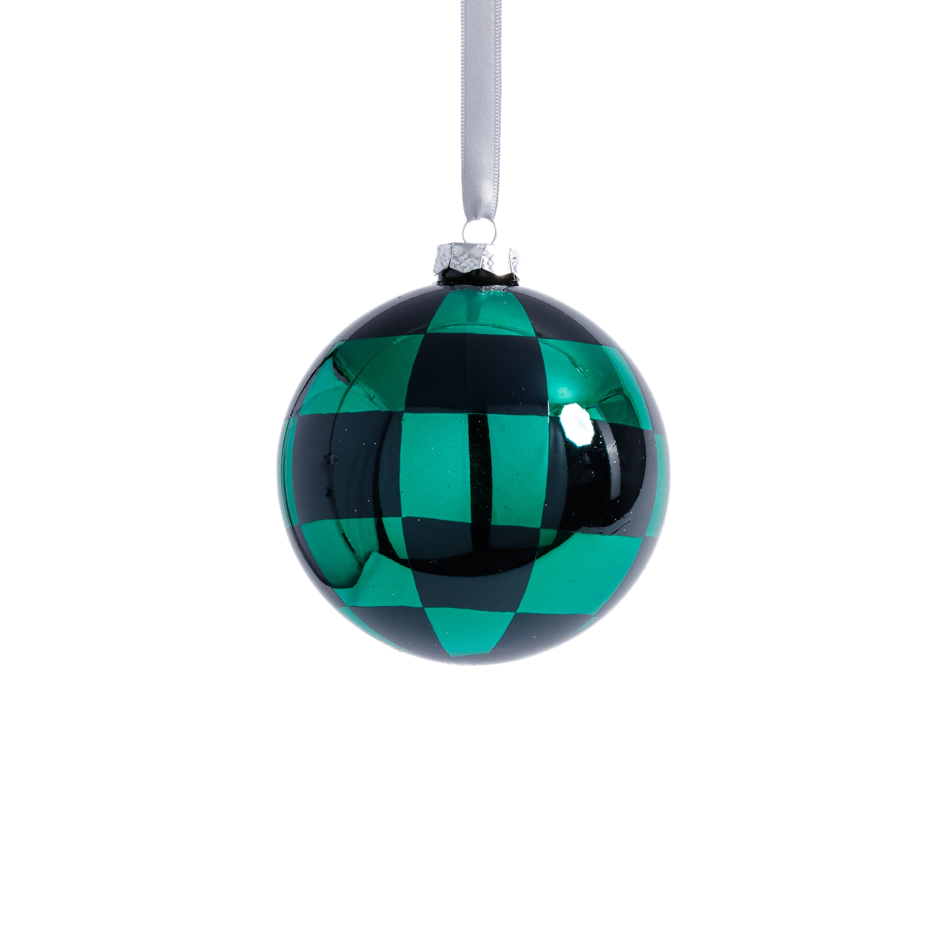 Checkered Glass Ball Christmas Ornaments, Set of 6 by The Favorites