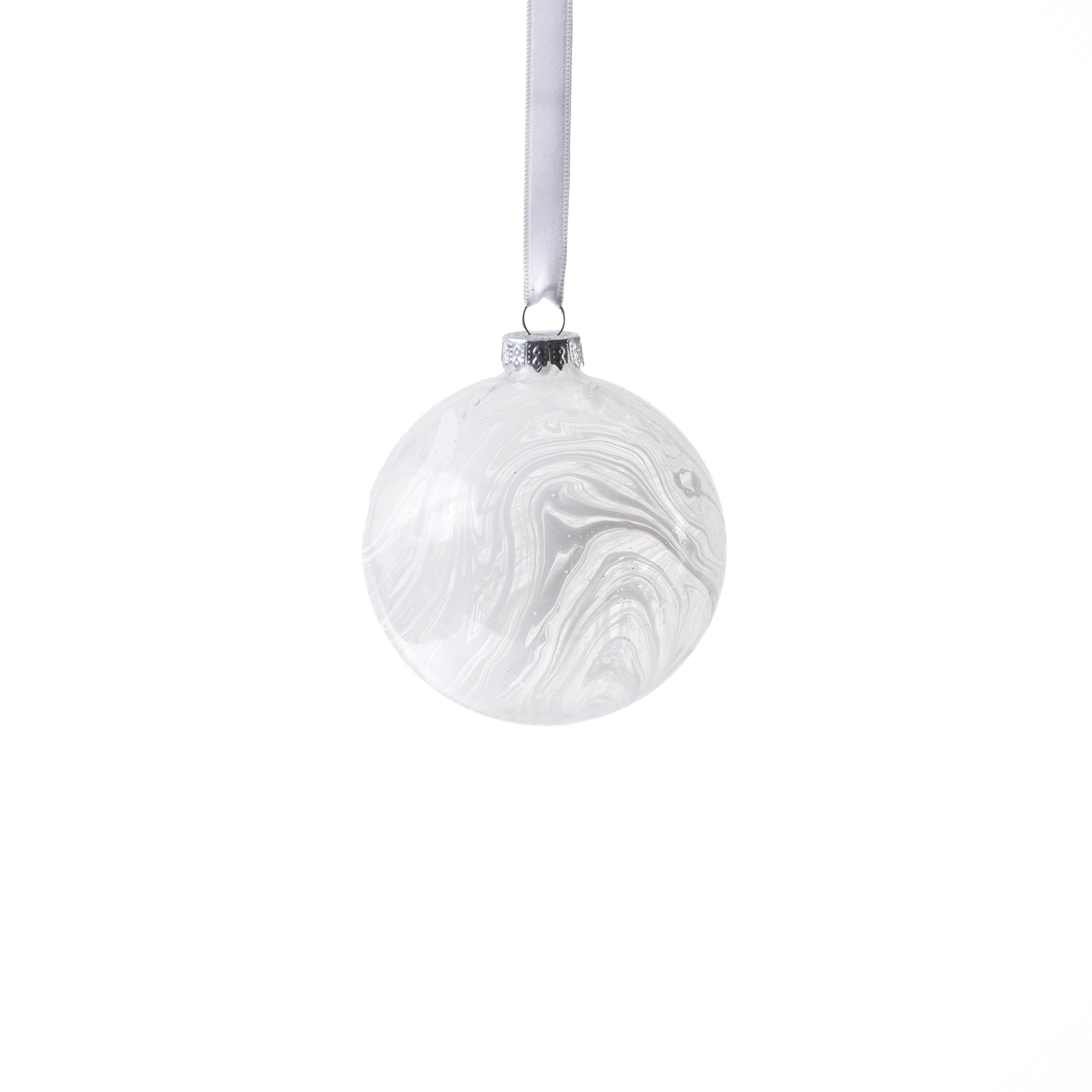 White Watercolor Glass Ball Christmas Ornaments, Set of 6 by The Favorites