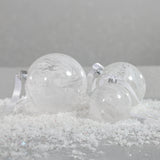 White Watercolor Glass Ball Christmas Ornaments, Set of 6