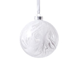 4-Piece Set White Watercolor 4.75" Glass Ball Holiday Ornaments by The Favorites