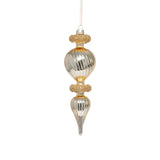Gold Beaded Glass Finial Holiday Hanging Ornaments, Set of 4 by The Favorites