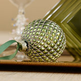 4-Piece Set Metallic 4.75" Glass Ball Christmas Ornaments