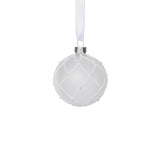Frosted Glass Ball Christmas Ornaments with White Glitter, Set of 6 by The Favorites