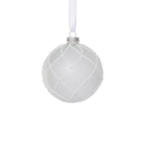 Frosted Glass Ball Christmas Ornaments with White Glitter, Set of 6 by The Favorites